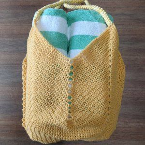 Boho Crochet Beach Bag - Yellow